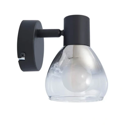 Abbildung von Lindby Wandleuchte Pendura, Ø 9 cm, schwarz, Glas