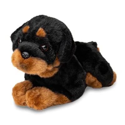 Abbildung von Uni Toys Kuscheltier Rottweiler, liegend 30 cm (Länge) Plüsch Hund Plüschtier, zu 100 % recyceltes Füllmaterial