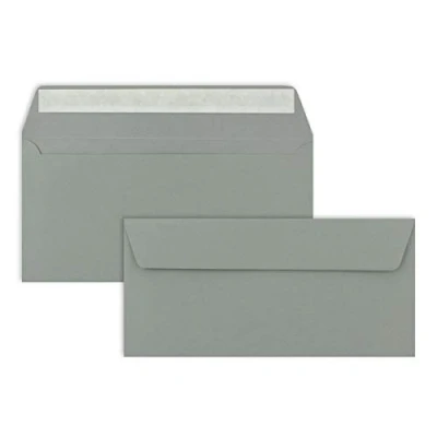 Abbildung von 75 Brief Umschläge DIN Lang Graphitgrau/Dunkelgrau 110 g/m² 11 x 22 cm sehr formstabil Haftklebung Qualitätsmarke: FarbenFroh by GUSTAV NEUSER