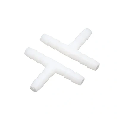 Abbildung von sourcing map 20Stk weiß 6mm T Form Plastik Luft Wasser Kraftstoff Schlauch Rohr Stecker de