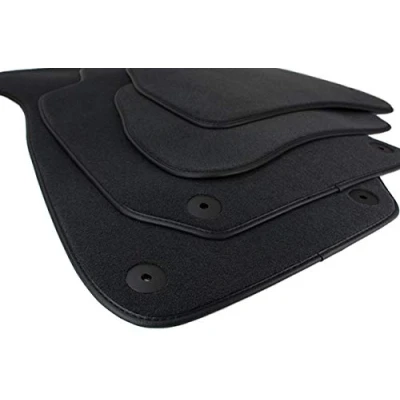 Abbildung von kfz premiumteile24 Fußmatten Kompatibel mit Passat 3B 3BG (B5) Baujahr 1997 2005 Velours Automatten Stoffmatten Premium Qualität Schwarz Druckknopf Rund