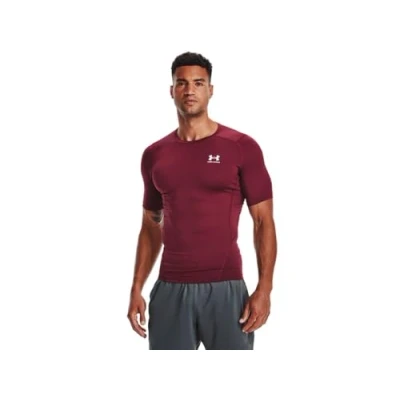 Abbildung von Under Armour Herren HeatGear Compression Short Sleeve T Shirt Hemd, Cardinal (625)/Weiß, XXL