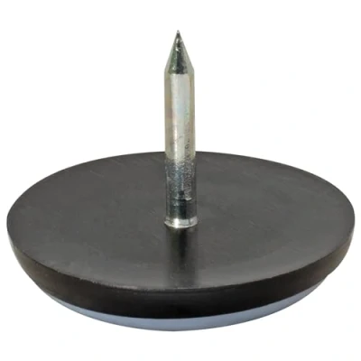 Abbildung von Wagner Nagelgleiter 4tlg. Ø 25 x 5/20 mm, PFTE Möbelgleiter schwarz/grau zum Nageln, für robuste Böden Made in Germany 15182599