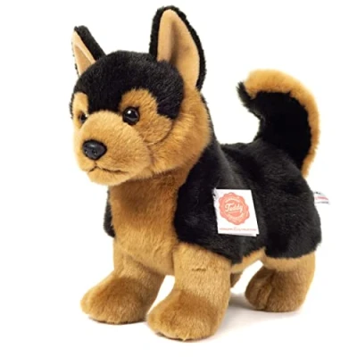 Abbildung von Teddy Hermann® Kuscheltier Schäferhund stehend, 23 cm, zum Teil aus recyceltem Material