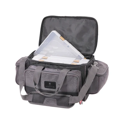 Abbildung von Westin W4 Lure Loader Titanium Black Schultertasche (mit 4 Tackleboxen) Large Angeltasche