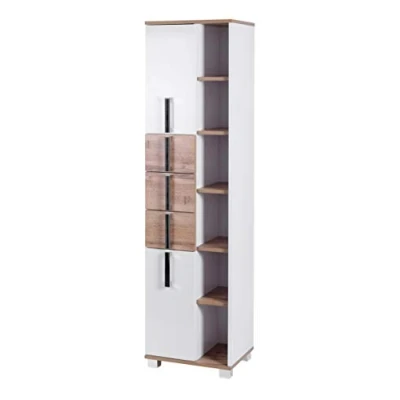 Abbildung von Schildmeyer Hochschrank &quot;Kampen made in Germany&quot;, Höhe 163,7 cm, mit Metallgriffen, Stauraum durch offene Regalfächer