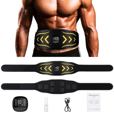 Abbildung von Unegnel EMS Bauchmuskeltrainer,Bauchmuskeltrainer Elektrisch,EMS trainingsgerät mit 10 Modi und 30 Intensitäten,EMS Muskelstimulation USB Wiederaufladbarer Tragbarer Nzeige des Kalorienverbrauchs