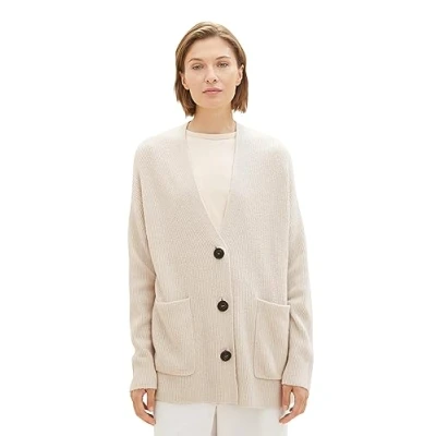 Abbildung von TOM Tailor Strickjacke, Damen, Größe: Large, Clouds grey melange