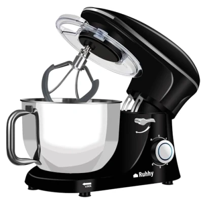 Abbildung von Ruhhy Kompakt Küchenmaschine 3 in 1 Rührmaschine Fleischwolf Knetmaschine, 2200 W