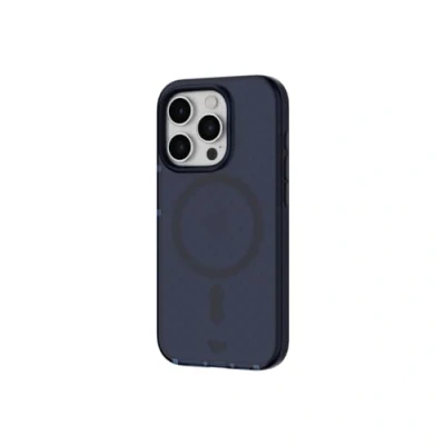 Abbildung von tech21 Evo Check Hülle für iPhone 15 Pro Kompatibel mit MagSafe Aufprallschutz Case Mitternachtsblau