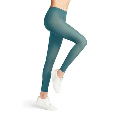 Abbildung von FALKE Damen Leggings Pure Matt 50 DEN W LE halb blickdicht einfarbig 1 Stück, Blau (Peacock 6385) neu umweltfreundlich, S