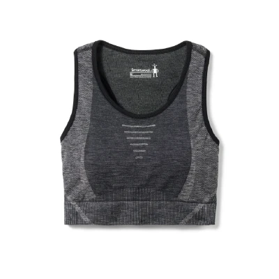 Abbildung von Smartwool Intraknit Racerback Sportbh mit mittlerer Stützkraft, Damen, Größe: XS, Black heather