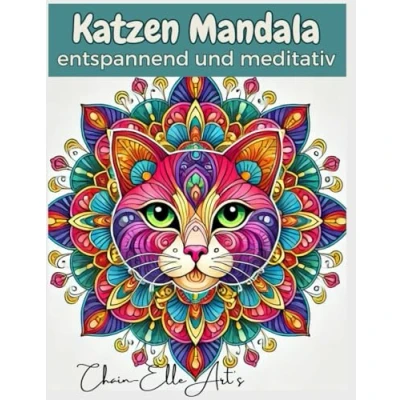 Abbildung von Katzen Mandala Malbuch: Ein Ausmalbuch mit 100 einzigartigen Designs, zum Entspannen und Stressabbau, Malbuch für Achtsamkeit ... Katzenliebhaber: entspannend meditativ