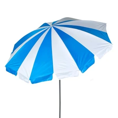 Abbildung von AKTIVE Strandschirm, 200 cm, blaue und weiße Streifen, Stahlmast, neigbar höhenverstellbar, Oxford Polyestergewebe, UV50 Schutz, Tragetasche, große Sonnenschirme (62345)