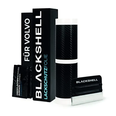 Abbildung von Blackshell® Lackschutzfolie passend für V60 Typ 225/227 Bj. ab 2018 Carbon Matt passgenaue Einstiegsleistenschutz Folie inkl. Set Folierung