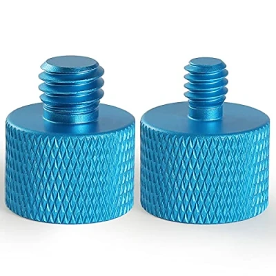 Abbildung von Frgyee Mic Screw Adapter 5/8 auf 1/4 Gewindeadapter und 3/8 für Stativ Mikrofonständer Kamera (Blue)