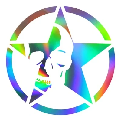 Abbildung von Finest Folia 2er Set Autoaufkleber Army Stern Sticker Folie für Auto Motorrad Anhänger Aufkleber US Star Motiv 2 selbstklebend wetterfest Kfz Zubehör K168 (Hologramm, ⌀ 20cm)