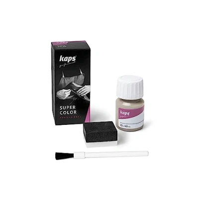 Abbildung von Kaps Super Color Lederfarbe für Naturleder, Synthetik und Textil, Lederfärber, 25 ml, Eis 140