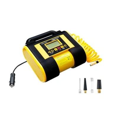 Abbildung von Amazon Basics Tragbare Luftkompressorpumpe mit digitalem Manometer, 12 V DC, 150 PSI, Schwarz