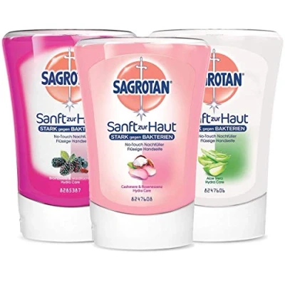 Abbildung von Sagrotan NoTouch Nachfüll Pack mit 3 Sorten (Aloe Vera Brombeere Cashmere &amp; Rose)