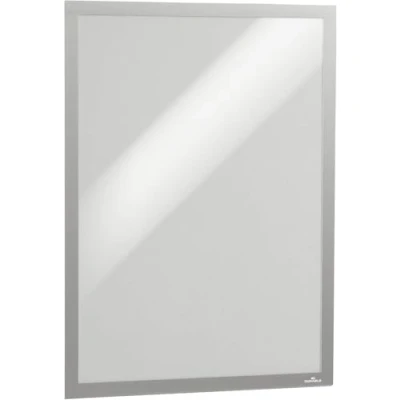 Abbildung von Durable Info Rahmen Duraframe Poster A2, selbstklebender Plakatrahmen, UV beständig, 1 Stück, silber, 505323