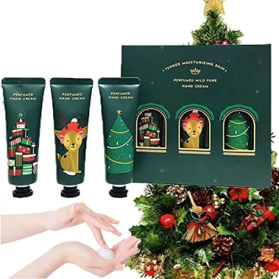 Abbildung von Handcremes Set,Mini Handcremes,Feuchtigkeitscreme Pflegecreme,Weihnachten Pflegecreme,Plant Fragrance Handpflege Creme für Trockene Hände,Raue,Rissige Händ,Geschenkset Frauen,Freundin,Mama (C2)