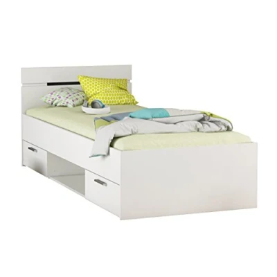 Abbildung von MICHIGAN Bett mit 2 Schubladen, Holz, weiß, 90 x 200 cm