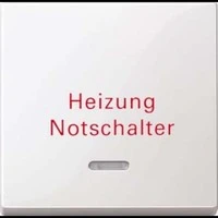 Abbildung von Merten 435119 polarweiss glänzend Wippe m. Kontrollfenster u. Aufdruck Heizungsnotschalter, polarws. glänz,Sys. M