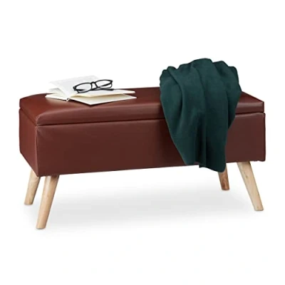 Abbildung von relaxdays Sitzbank mit Stauraum, Braun
