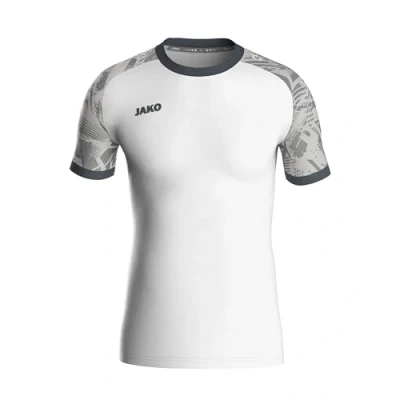 Abbildung von JAKO ICONIC Trikot Kinder Weiß, Soft Grey, Anthra Light, Gr. 140 Nachhaltiges Sport Shirt kurzarm aus 100% recyceltem Polyester, Feuchtigkeitstransportierend