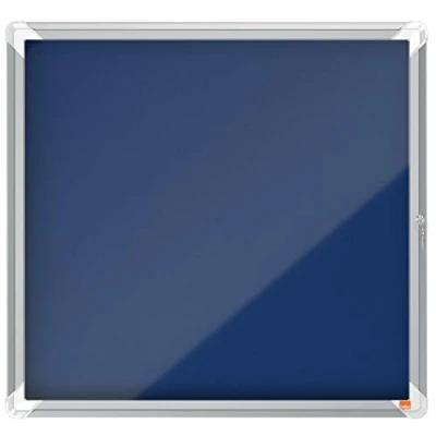 Abbildung von Nobo abschließbarer Schaukasten mit Filz Notiztafel, 6 x A4, Premium Plus, Blau, 1902555