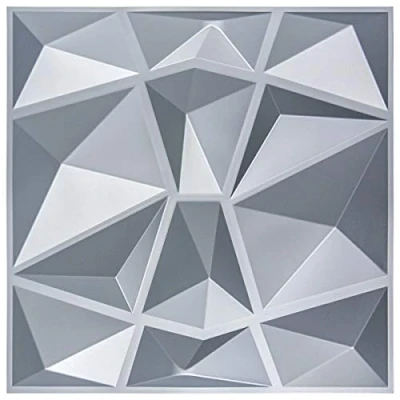 Abbildung von Art3d 3d wandpaneele strukturiertes wanddesign grauer diamant 50 x 50cm 12 Stück (mattgrau)