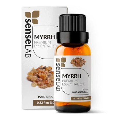 Abbildung von SenseLAB Ätherisches Myrrheöl 100% Reines, Natürliches, für Die Therapeutische Anwendung Geeignetes Diffusor Und Luftbefeuchter Meditation Introspektion Hautpflegeöl (10 ml)