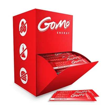 Abbildung von GoMo ENERGY® Energy Drink zuckerfrei│Mehr Leistung &amp; Konzentration│Wachmacher mit Koffein, L Carnitin, Vitamin B Komplex hochdosiert │ Vitaldrink vegan Holunderextrakt │INTENSE VITALITY 100er BOX