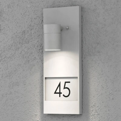 Abbildung von Konstsmide Modena 7655 300 Hausnummernleuchte / B: 16cm T: 11cm H: 41cm 1x35W IP44 lackiertes Aluminium grau