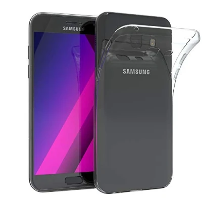 Abbildung von EAZY CASE Hülle kompatibel mit Samsung Galaxy A5 (2017) Schutzhülle Silikon, Ultra dünn, Slimcover, Handyhülle, Silikonhülle, Backcover, Durchsichtig, Klar Transparent