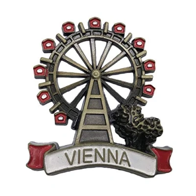 Abbildung von 3D Österreich Wien Kühlschrank Kühlschrankmagnet Tourist Souvenirs Handgemachte Metall Handwerk Magnetische Aufkleber Home Küche Dekoration Reise Geschenk