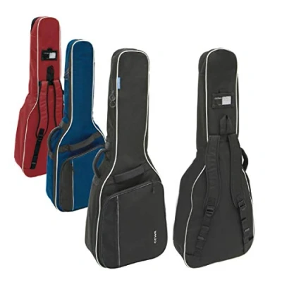 Abbildung von GEWA Gitarren Gig Bag Economy 12mm für Konzertgitarre 1/4 1/8 schwarz (reißfest und wassergeschützt, Polsterung, Luxus Rucksackgurte, großes Zubehörfach) 212130