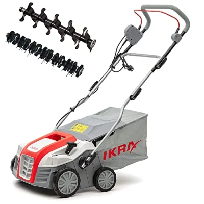 Abbildung von IKRA Elektro Vertikutierer Rasenlüfter IEVL 2000, Fangkorb 55l, Arbeitsbreite 40cm, starke 2000W