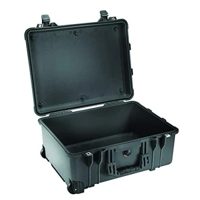 Abbildung von PELI 1560 Langer Schutzkoffer mit Rollen, IP67 Wasser und Staubdicht, 44L Volumen, Ohne Schaum, Schwarz