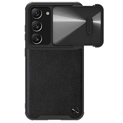 Abbildung von Nillkin CamShield S Serie Schutzhülle für Samsung Galaxy S23, Leder, Schwarz