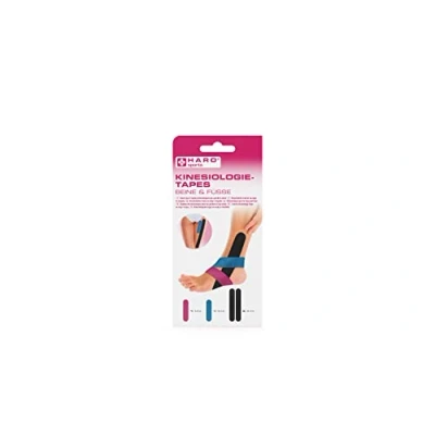 Abbildung von Haro sports Kinesiologie Tapes für Beine und Füße, 5 x 15 cm 30 cm, je 2 Stück, Kinesiotapes Sport Freizeit, stabilisiert Muskeln Gelenkpartien, wasserfest, elastisch, atmungsaktiv