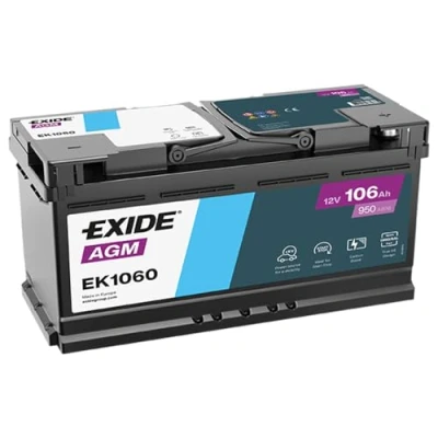 Abbildung von EXIDE EK1060 Batterie 12V 106Ah 950A B13 AUDI: A4 B8 Avant, A6 C5 A5 Coupe, BMW: 5 Limousine, Touring, X3, FIAT: Ducato III Kastenwagen