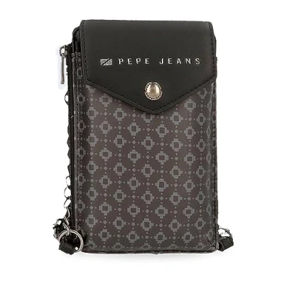 Abbildung von Pepe Jeans Bethany Kleine Umhängetasche Schwarz 9,5x16,5 cm Kunstleder, Schwarz, Talla única,