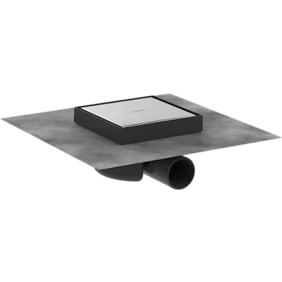 Abbildung von hansgrohe RainDrain Spot quadratischer Ablauf 150 x mm aus gebürstetem Edelstahl