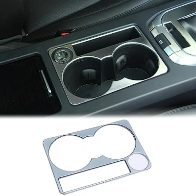 Abbildung von BEINSTOCK für Discovery Sport Mittelkonsole Getränkehalter Abdeckung Trim Autozubehör Linkslenker (Silber)