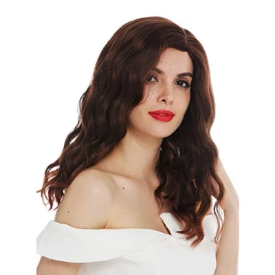 Abbildung von WIG ME UP VK 58 2T30 Perücke Damenperücke lang Scheitel edel gewellt wellig Kastanie Braun gesträhnt Hollywood Diva