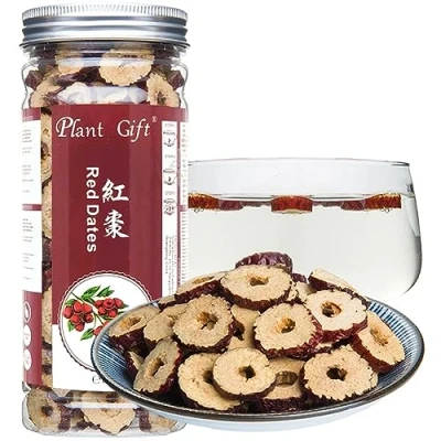 Abbildung von Plant Gift Red Dates Slices, 红枣干 100% rote Datenscheiben, reine natürliche organische Daten (samenlos), Jujube, chinesisch organisch, Gesundheitswesen 80g / 2.82oz
