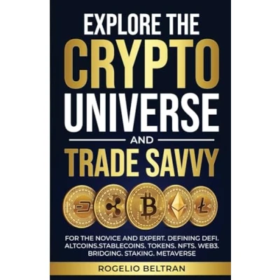 Abbildung von EXPLORE THE CRYPTO UNIVERSE AND TRADE SAVVY: FOR NOVICE EXPERT. DEFINING DEFI. ALTCOINS.STABLECOINS. TOKENS. NFTS. WEB3. BRIDGING. STAKING. METAVERSE