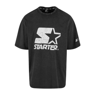 Abbildung von Starter LOGO Oversize TEE Tshirt print, Herren, Größe: Large, Black acid washed